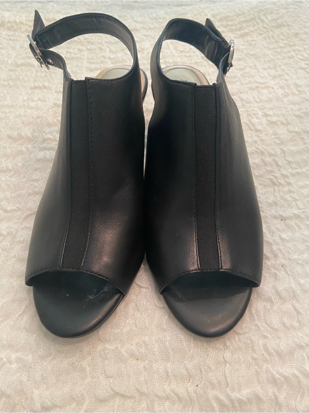 ALFANI BLACK PEEP TOE HEELED MULE SIZE 9 - Picture 9 of 9